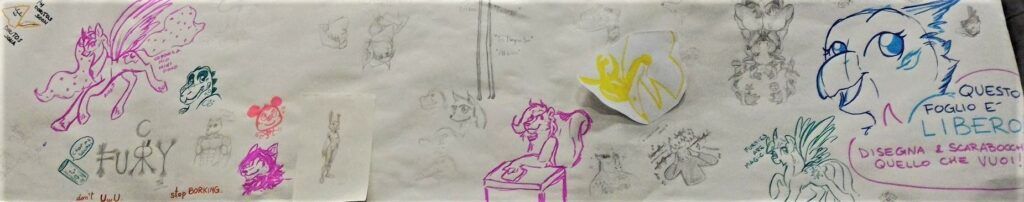 Muro dei disegni - Spazio Furry 2018